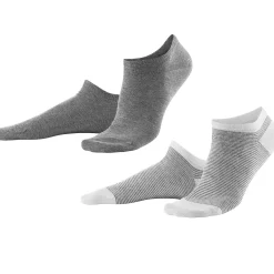 LIVING CRAFTS Ab | Sneakersokken, Set Van 2 Steengrijs Gemeleerd/Wit Store