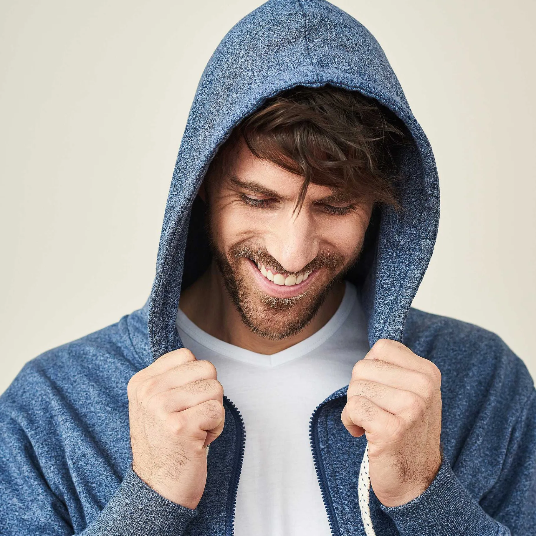 LIVING CRAFTS Cameron | Hoodie-Jasje Wolkenblauw Melange Discount
