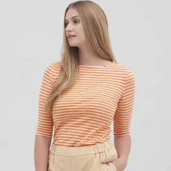 LIVING CRAFTS Chloe | Shirt Abrikoos/Wit Cheap