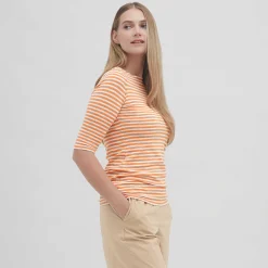 LIVING CRAFTS Chloe | Shirt Abrikoos/Wit Cheap