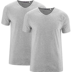 LIVING CRAFTS Daan | T-Shirt, Set Van 2 Grijs Gemeleerd Best Sale