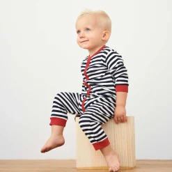 LIVING CRAFTS Emoe | Pyjama Zonder Voeten Marine/Wit New