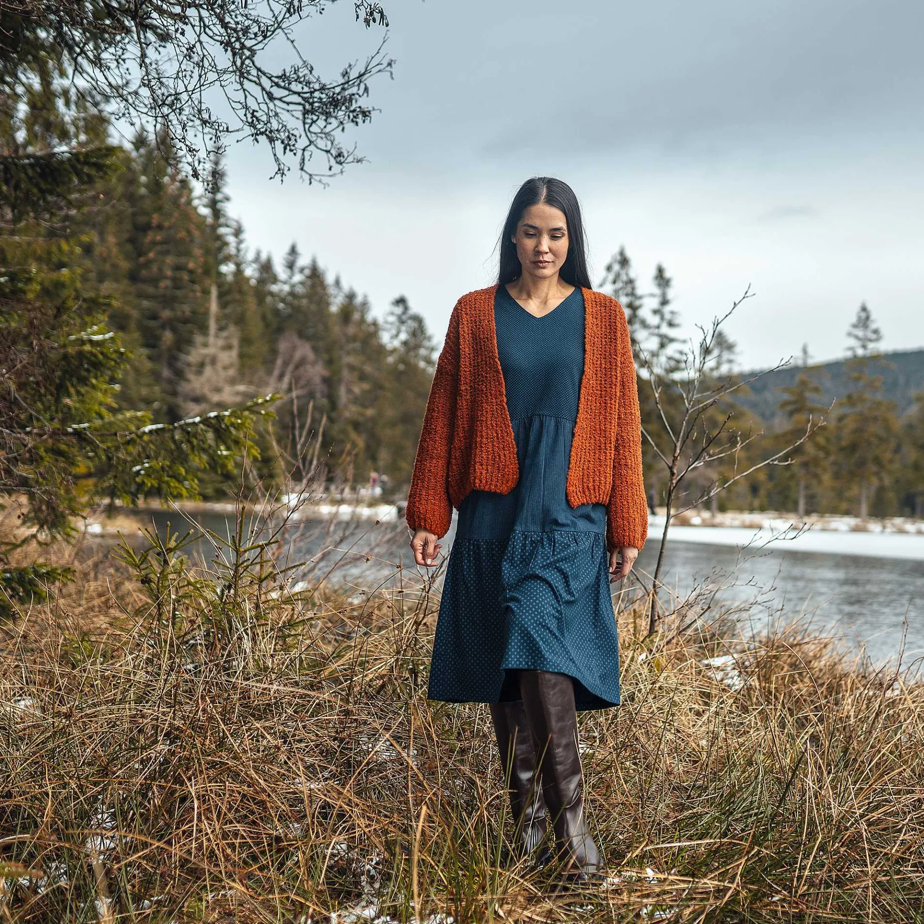 LIVING CRAFTS Filippa | Jurk Indigo-Patch Best Sale