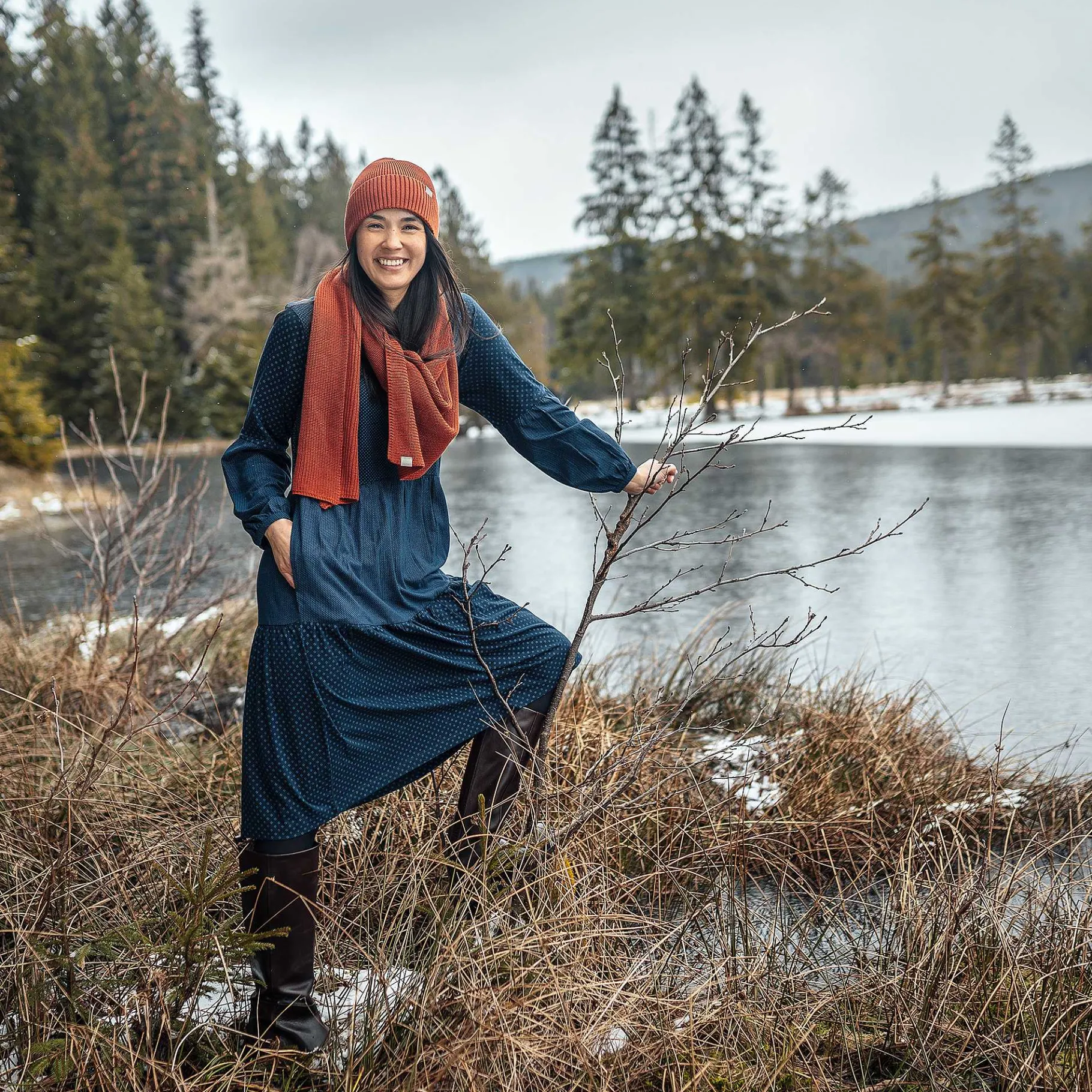 LIVING CRAFTS Filippa | Jurk Indigo-Patch Best Sale