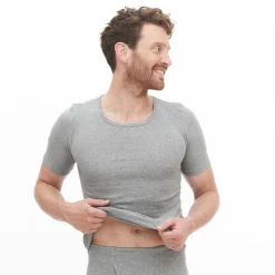 LIVING CRAFTS Jakob | Shirt Met Korte Mouwen Grijs Gemeleerd Discount