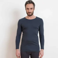 LIVING CRAFTS Johan | Tshirt Met Lange Mouwen Marine Grafiet Flash Sale
