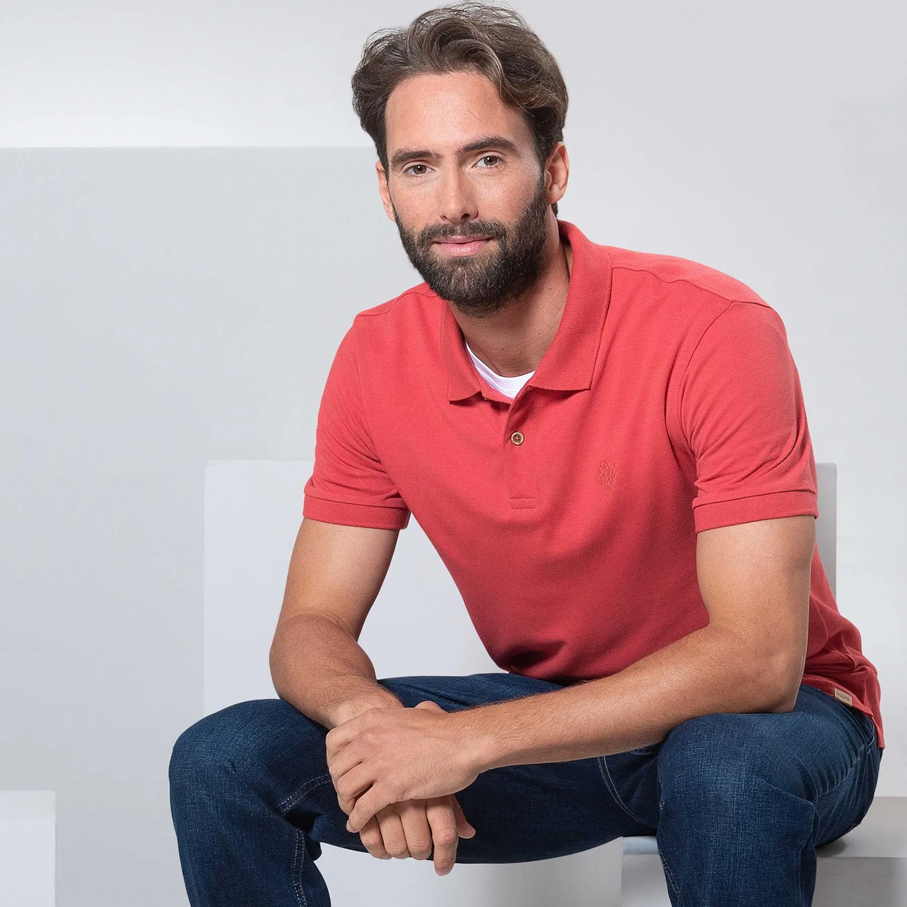 LIVING CRAFTS Kenley | Poloshirt Mineraal Rood Cheap