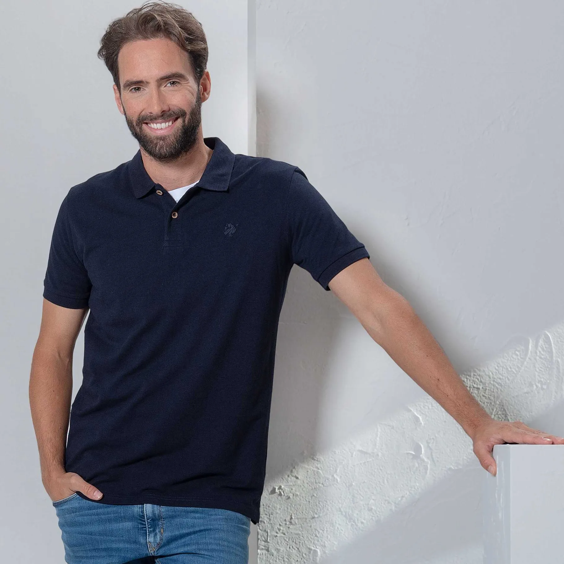 LIVING CRAFTS Kenley | Poloshirt Inktblauw New