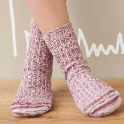 LIVING CRAFTS Levende Ambachten | Noorse Sokken Voor Kinderen Bordeaux Mouline Shop