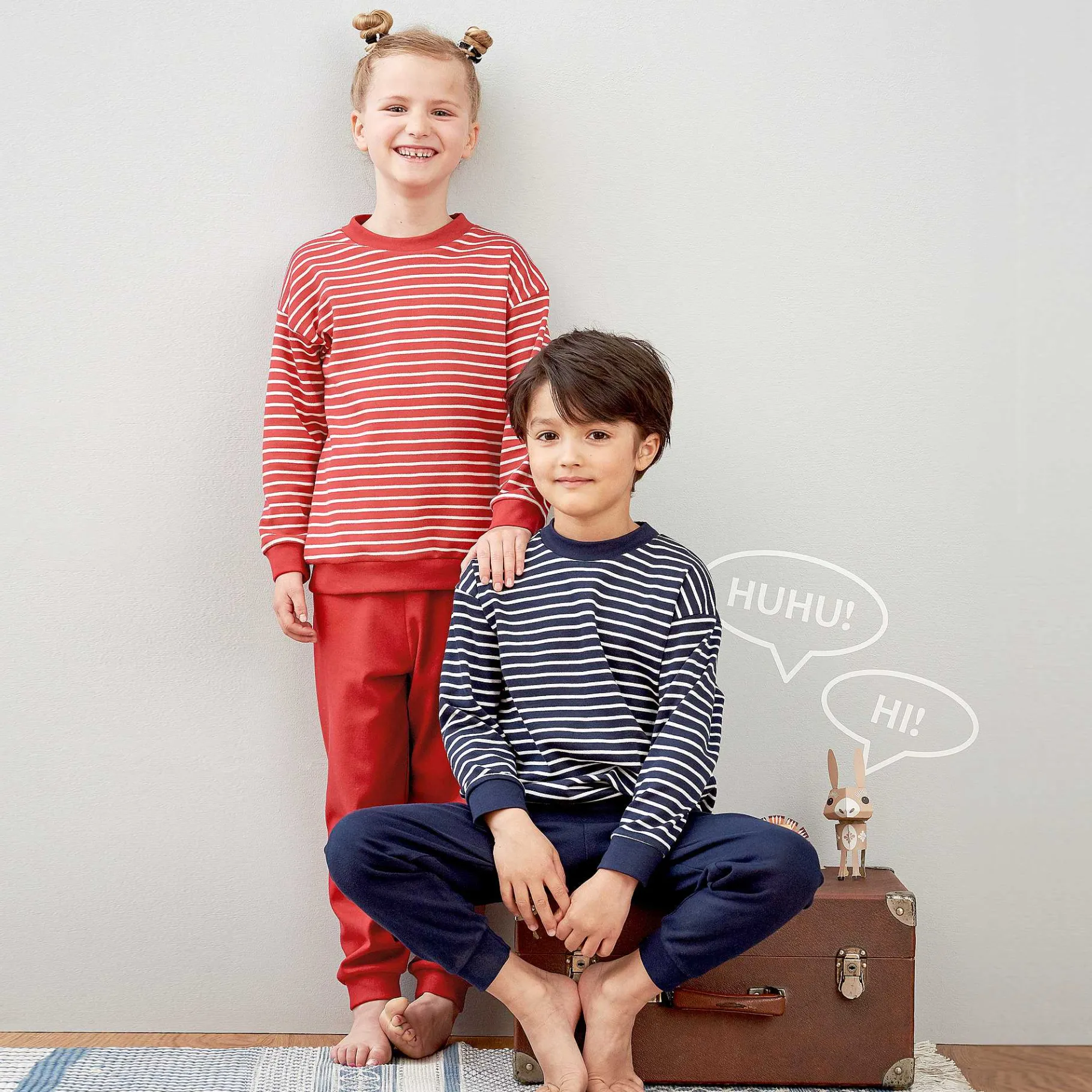 LIVING CRAFTS Levende Ambachten | Pyjama Wit/Rood Gestreept Online