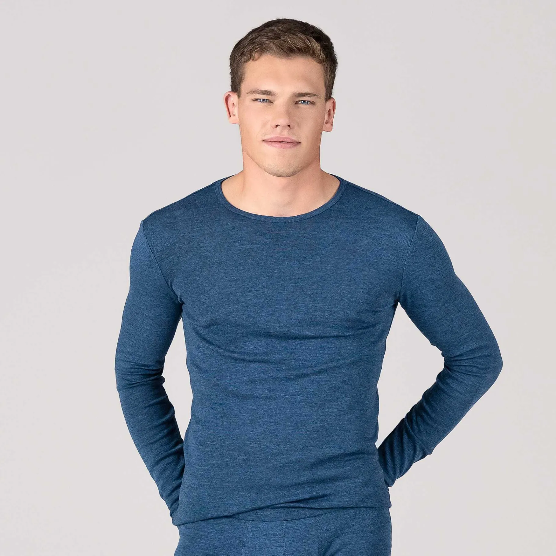 LIVING CRAFTS Liam | Tshirt Met Lange Mouwen Middenblauw Discount
