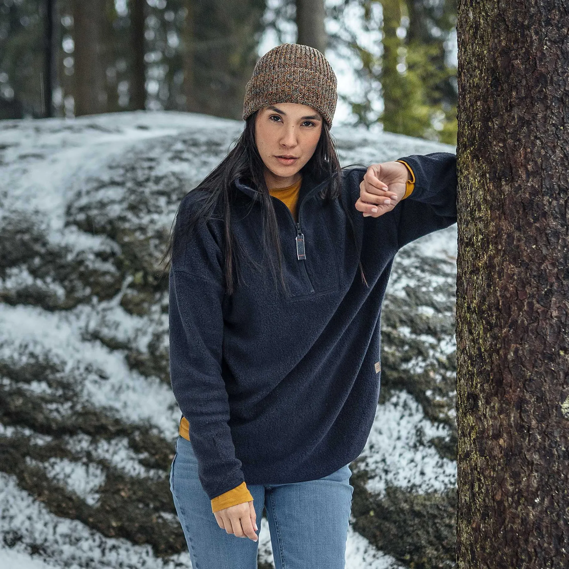 LIVING CRAFTS Nikita | Fleece-Troyer Inktblauw Shop