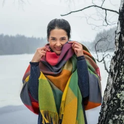 LIVING CRAFTS Noorderlicht | Deken Veelkleurig Discount