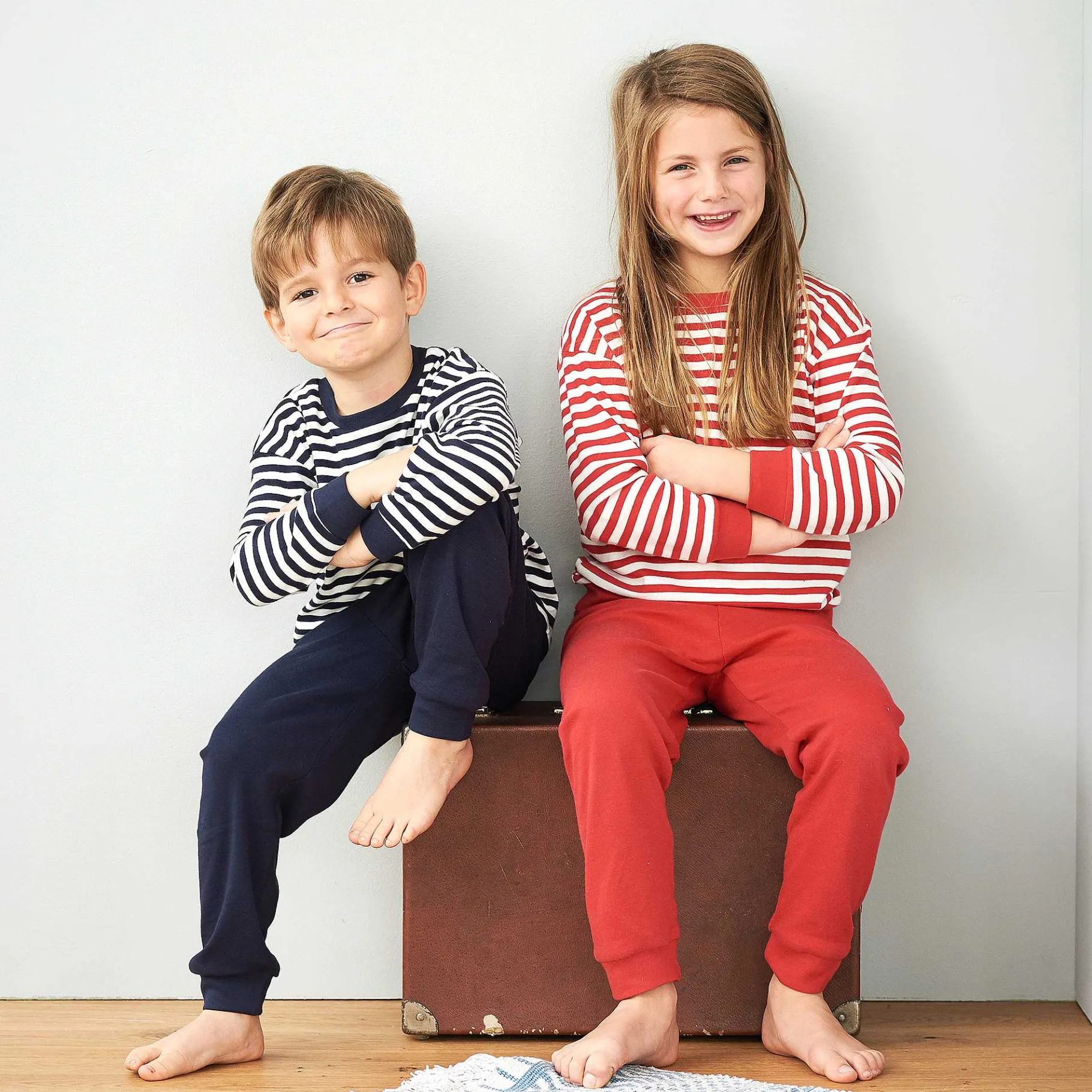 LIVING CRAFTS Olifant | Pyjama Marine/Wit Best