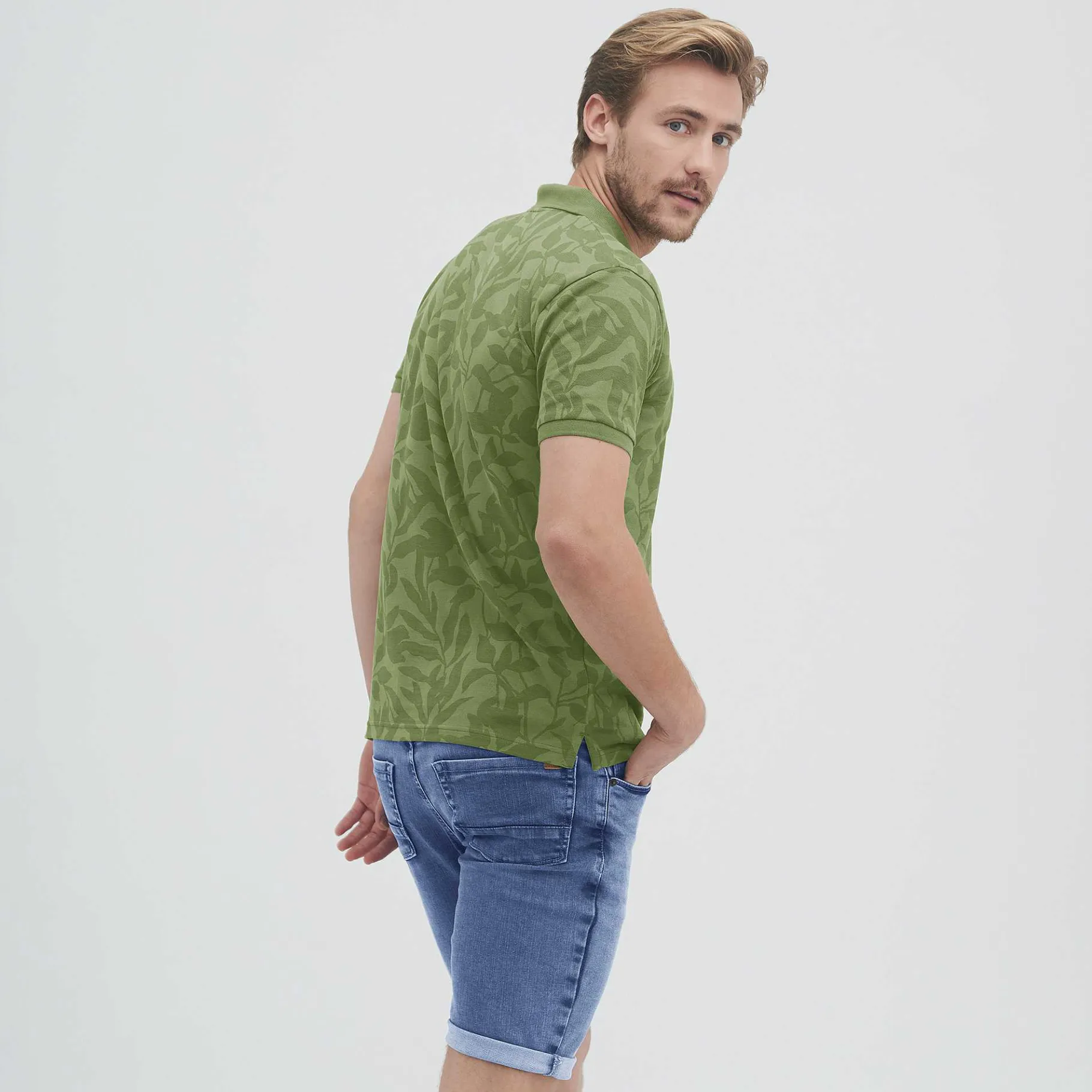 LIVING CRAFTS Onofrio | Poloshirt Bladeren/Olijf Store