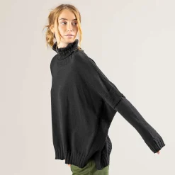 LIVING CRAFTS Paisley | Poncho Zwart Sale