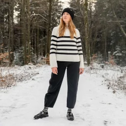 LIVING CRAFTS Paloma | Trui Zwart/Creme Fashion