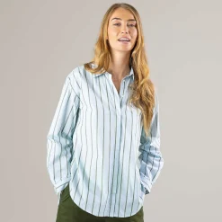 LIVING CRAFTS Patricia | Shirt Blauw/Olijf Discount