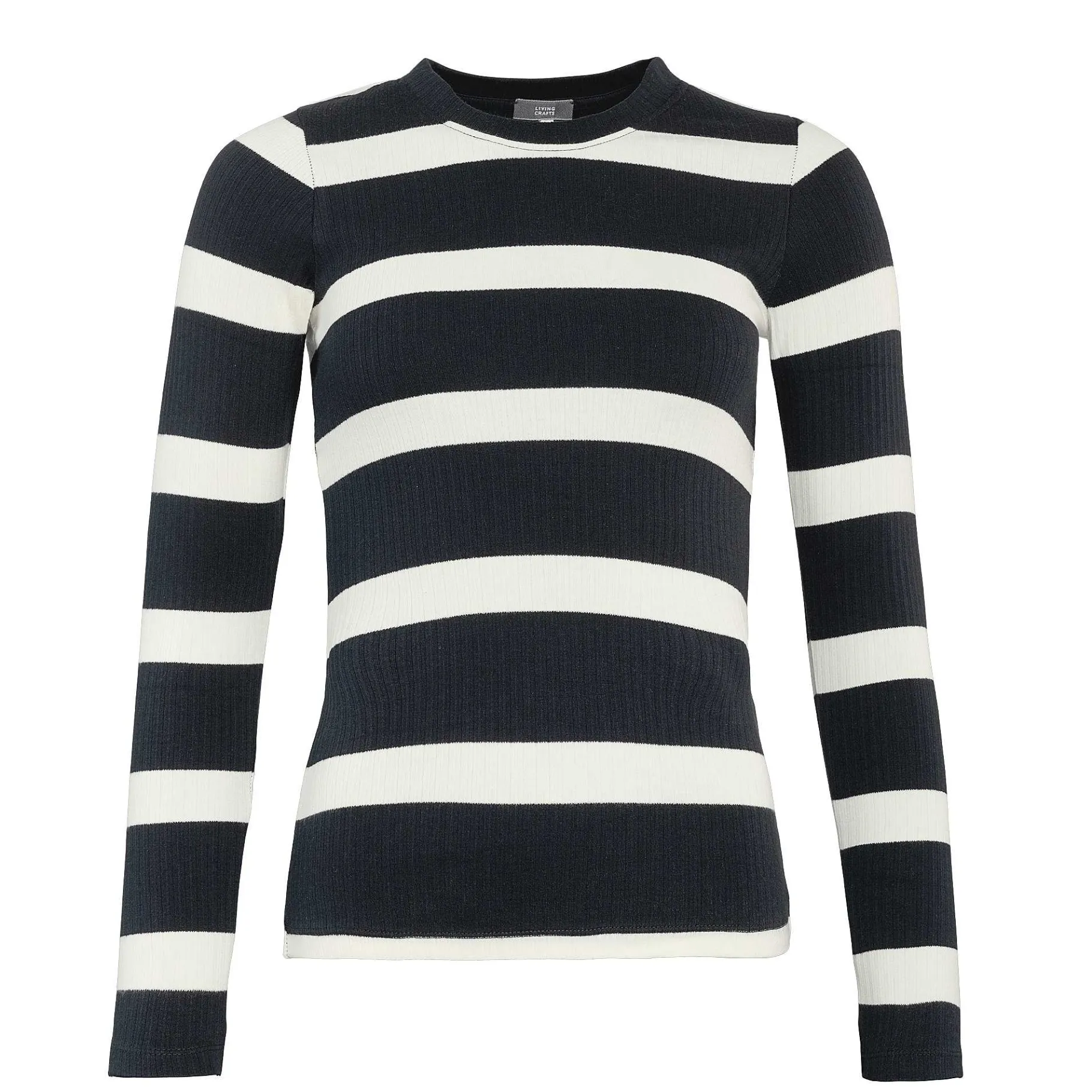 LIVING CRAFTS Paula | Tshirt Met Lange Mouwen Zwart/Creme Hot