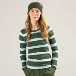 LIVING CRAFTS Paula | Tshirt Met Lange Mouwen Donker Olijf/Eucalyptus Hot