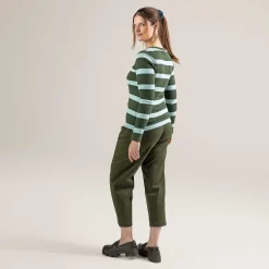 LIVING CRAFTS Paula | Tshirt Met Lange Mouwen Donker Olijf/Eucalyptus Hot