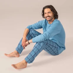 LIVING CRAFTS Pekka | Pyjama Blauwe Schaduwcheck Clearance