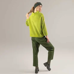 LIVING CRAFTS Penelopis | Fleece-Trui Groen Gaan Clearance
