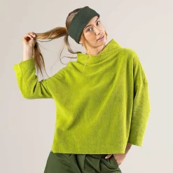 LIVING CRAFTS Penelopis | Fleece-Trui Groen Gaan Clearance