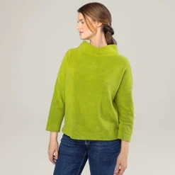 LIVING CRAFTS Penelopis | Fleece-Trui Groen Gaan Clearance