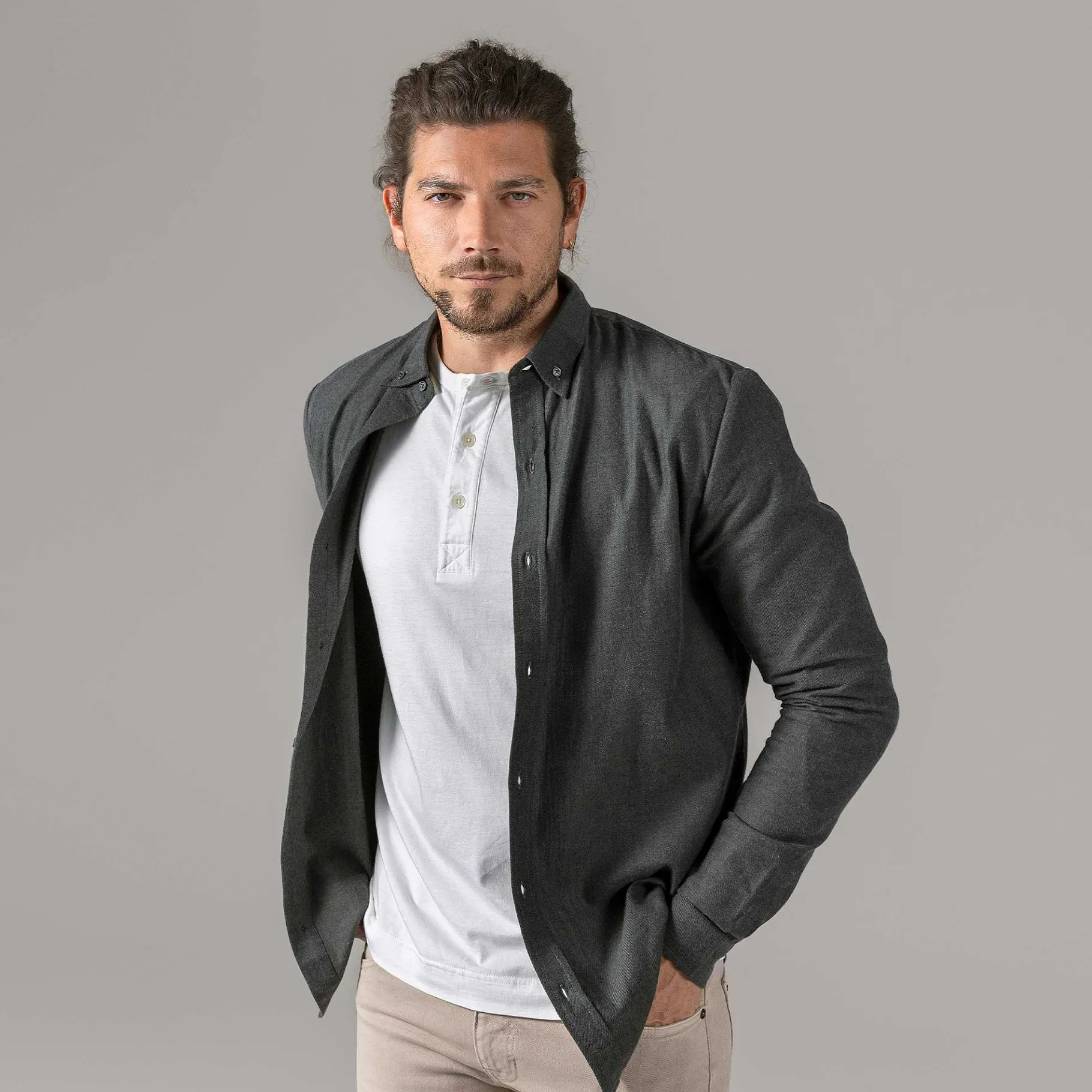 LIVING CRAFTS Pharren | Shirt Grafiet Flash Sale