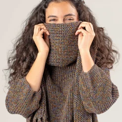 LIVING CRAFTS Phoebe | Sjaal Inktblauw/Roest Best