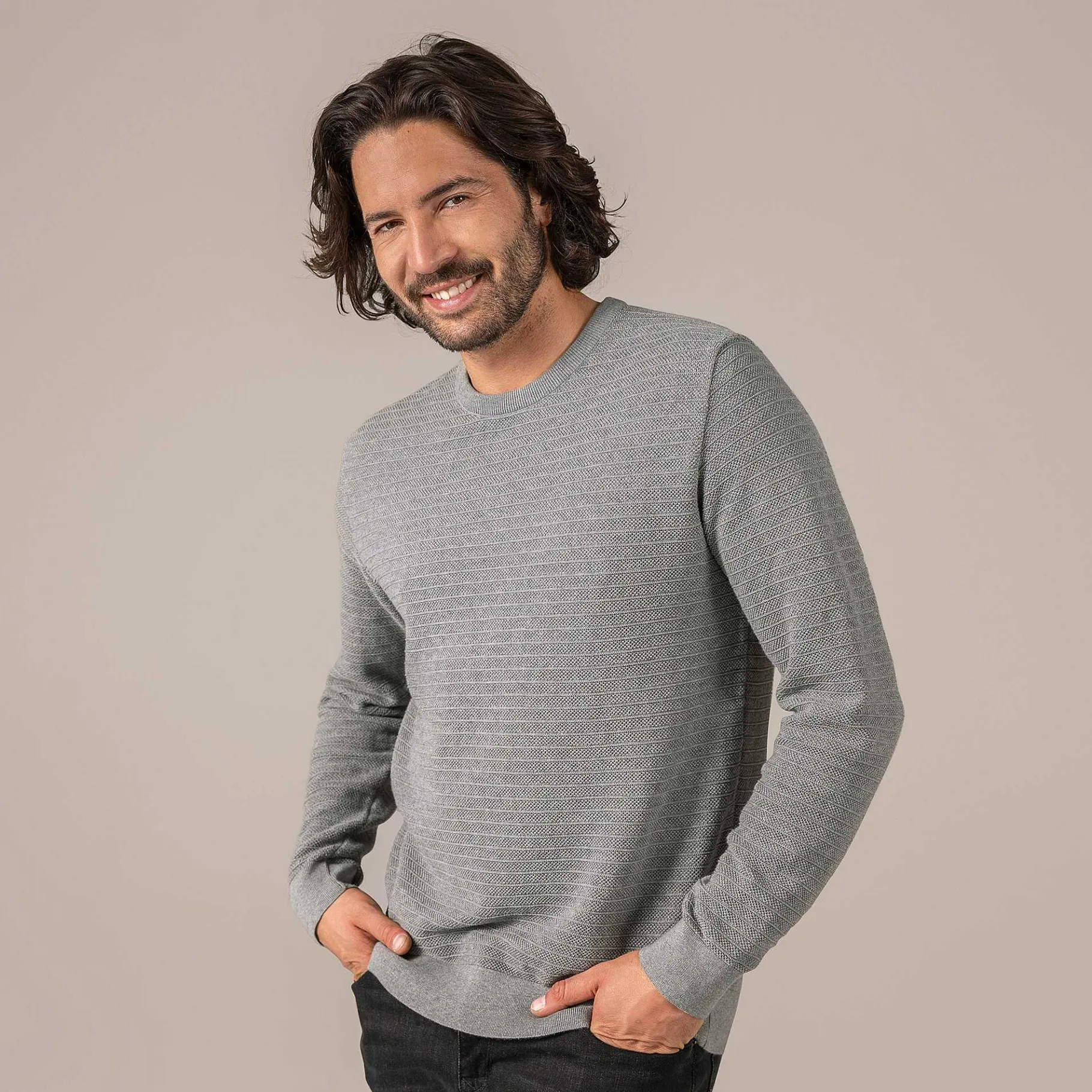 LIVING CRAFTS Piet | Trui Grijs Gemeleerd Online