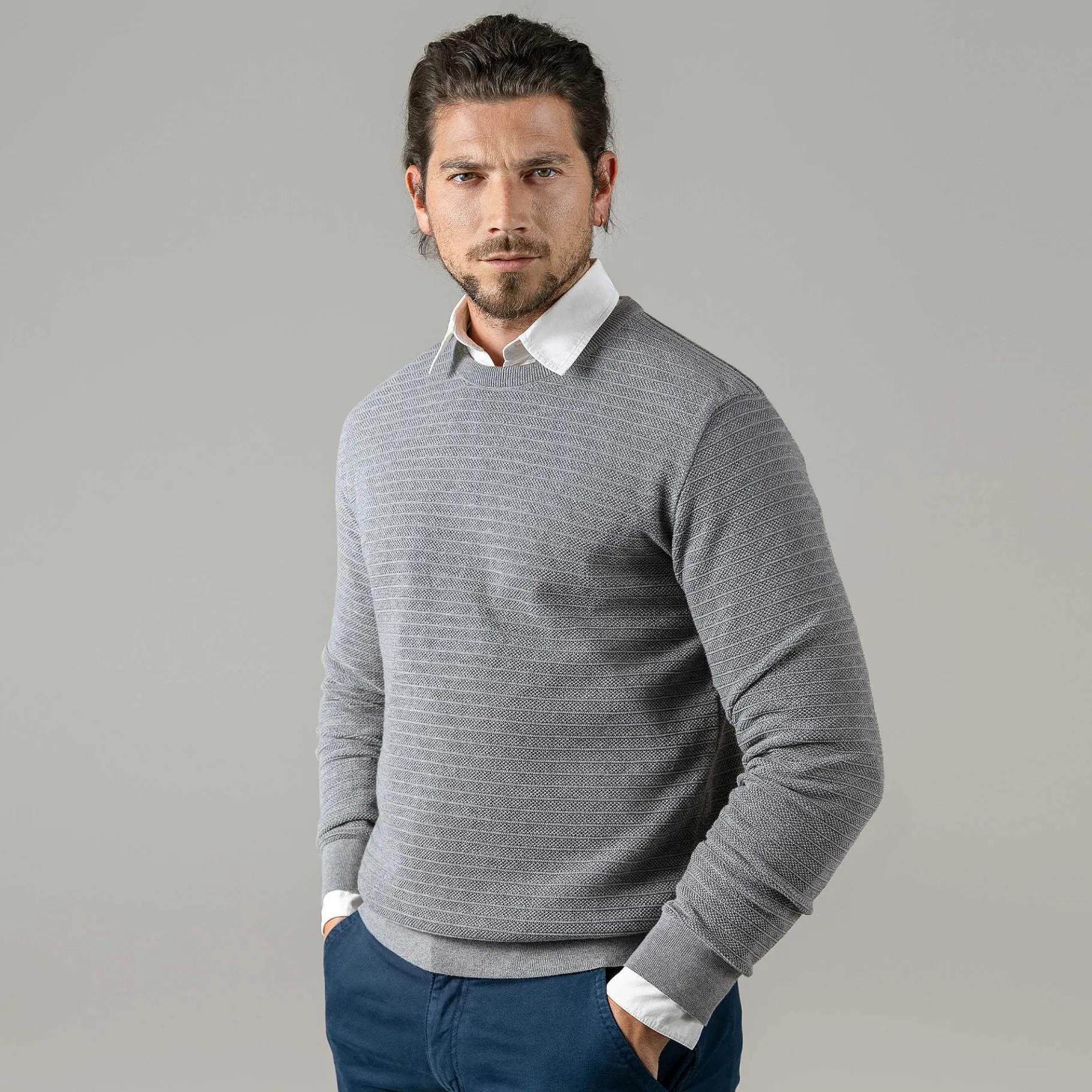LIVING CRAFTS Piet | Trui Grijs Gemeleerd Online