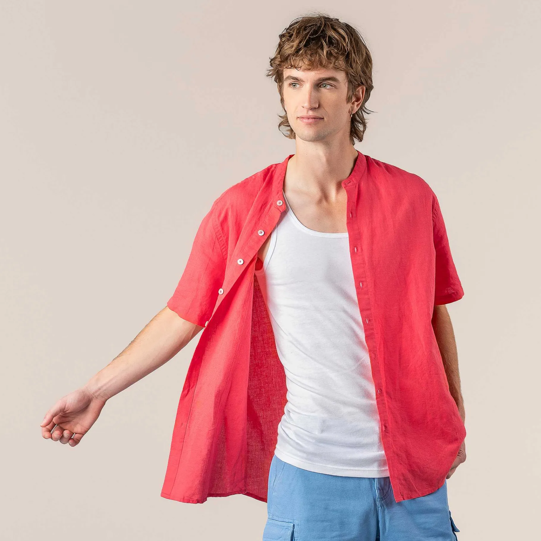 LIVING CRAFTS Ruben | Shirt Met Korte Mouwen Oleander Best Sale