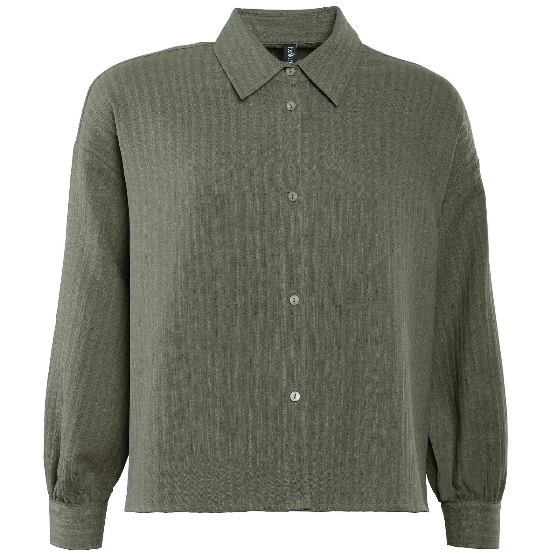 LIVING CRAFTS Waargebeurd Verhaal Beline | Seersucker-Blouse Khaki Outlet