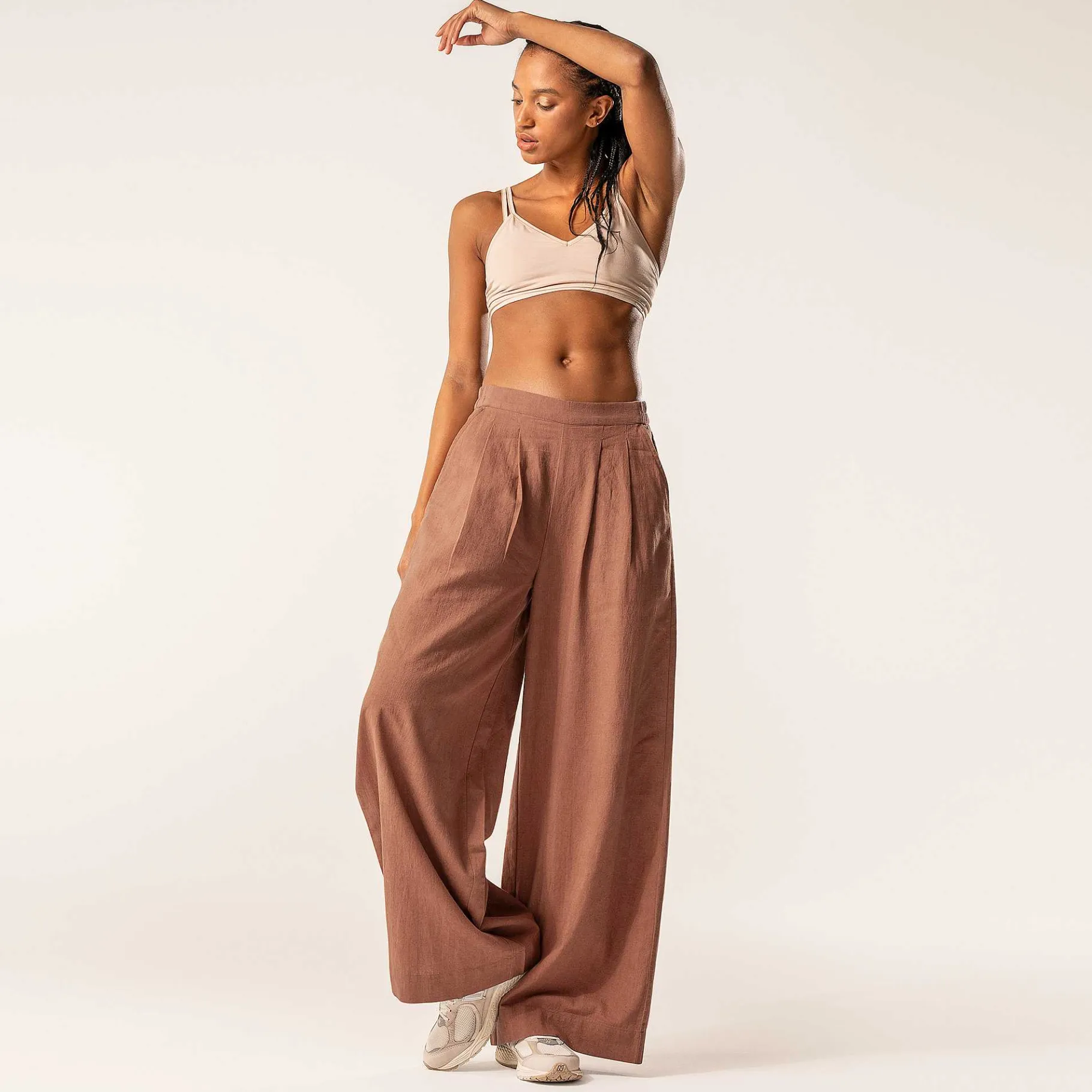 LIVING CRAFTS Waargebeurd Verhaal Duyen | Broek Met Wijde Pijpen Bruin Clearance